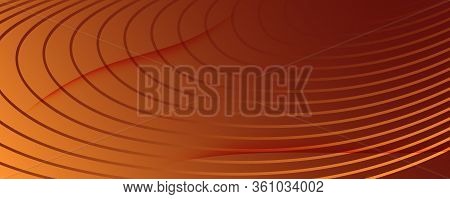 Curve Fluid Flow. Yellow Futuristic Movement. 3d Abstract Lines. Technology Banner. Orange Fluid Flo