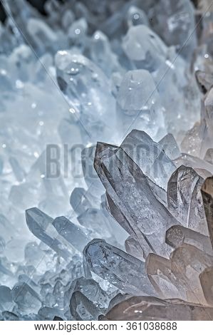 Druse Of Hyaline Quartz Illuminated By The Light, Creating Color Effects