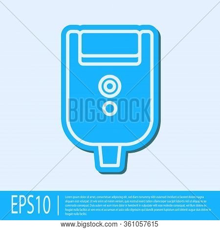 Blue Line Electric Razor Blade For Men Icon Isolated On Grey Background. Electric Shaver. Vector Ill