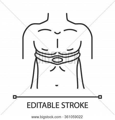 Electrical Muscle Stimulator Linear Icon. Heart Rate, Pulse Monitor. Myostimulation. Muscle Toner Be