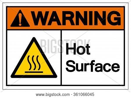 Warning Hot Surface Symbol Sign, Vector Illustration, Isolate On White Background Label .eps10
