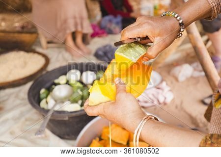 Preparing Couscous In M'hamid El Ghizlane.