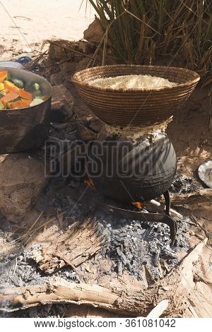 Preparing Couscous In M'hamid El Ghizlane.