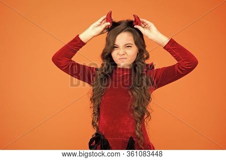Trick Or Treat. Halloween Costumes Designed After Supernatural Figures. Fancy Imp. Little Girl Red H