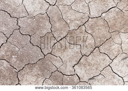 Cracked Earth Due To Lack Of Water In The Municipality Of Monforte Del Cid, Alicante Spain.