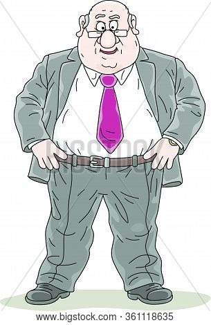 Government Official Standing And Making A Speech At A Meeting Or At A Press Conference, Vector Carto