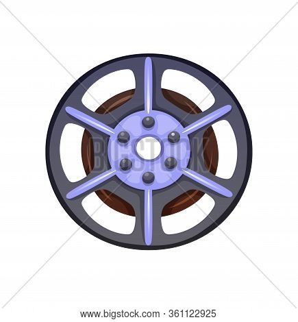 Vector Icon Of Tape Reel, Cartoon Style, Isolated