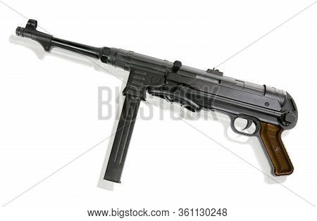 German Machine Gun Isolated On The White Background