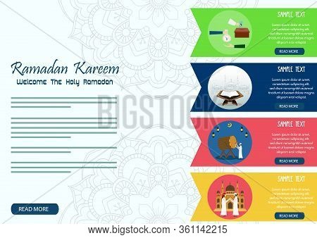 Vector Illustration Of Ramadan Kareem Template Design.