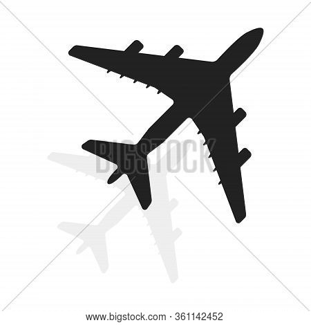 Plane Or Airplane In The Sky Icon On White Background. Vector Illustration In Trendy Flat Style. Eps