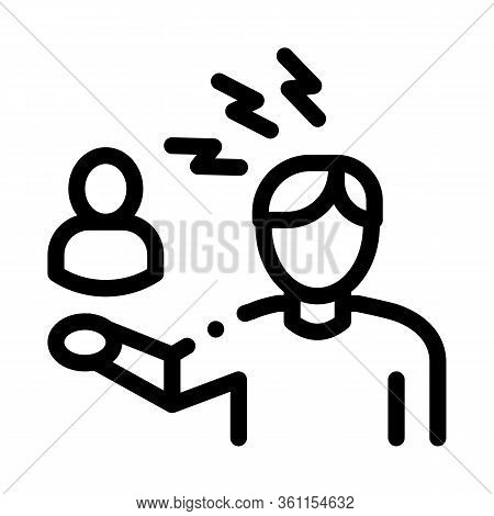 Discussion And Condemnation Of Man Icon Vector. Discussion And Condemnation Of Man Sign. Isolated Co