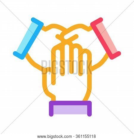Triple Handshake Icon Vector. Triple Handshake Sign. Color Symbol Illustration
