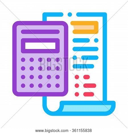 Court Sentence Cache Calculation Icon Vector. Court Sentence Cache Calculation Sign. Color Symbol Il
