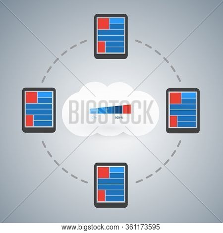 Cloud Computing Technology Design Concept - Overloaded Digital Network Connections, Near Exhausting 
