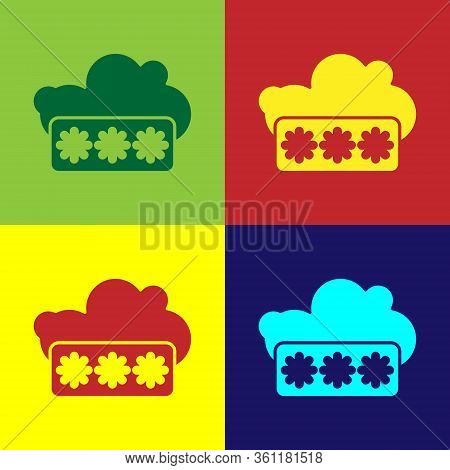 Pop Art Password Protection And Safety Access Icon Isolated On Color Background. Security, Safety, P