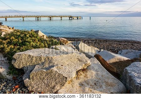 Pier In Sassnitz On The Island Ruegen, Germany.