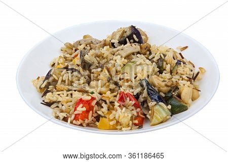 Frozen Vegetables Gorse Or Tomatoes Corn Peas Bell Peppers Carrots On A Plate