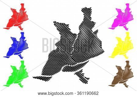 Nantes City (french Republic, France, Pays De La Loire) Map Vector Illustration, Scribble Sketch Cit