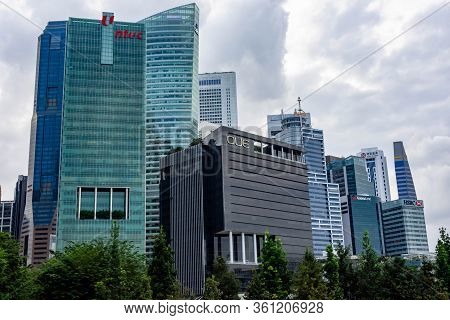 Ntuc And Que Buildings From The Central Business District, Singapore, March 31, 2020