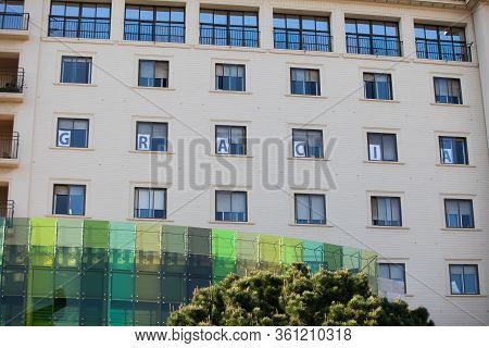 MÁlaga, Spain - April 10, 2020. Hospital Carlos Haya De Málaga, Health Personnel, The Fighters Again