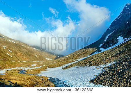 Вечерний горный поток и закат (Тиммелсёч, Австрия)