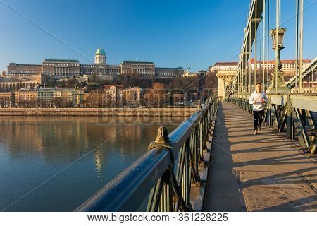 Széchenyi Chain Bridge And Area In Budapest