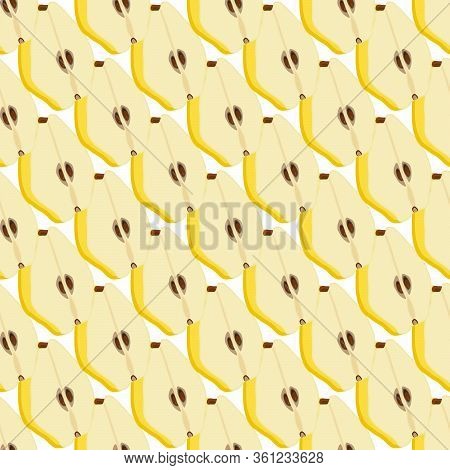 Illustration On Theme Big Colored Seamless Quince, Bright Fruit Pattern For Seal. Fruit Pattern Cons