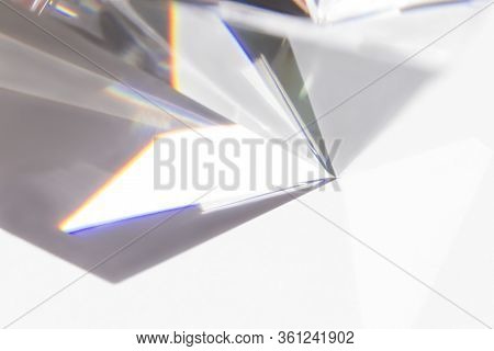 Spectrum From A Transparent Pyramid, Abstract Image. Science, The Study Of Light Refraction. The Dis