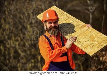 Engineered Wood Product. Fiberboard Used In Residential And Commercial Construction. Set Up Scaffold
