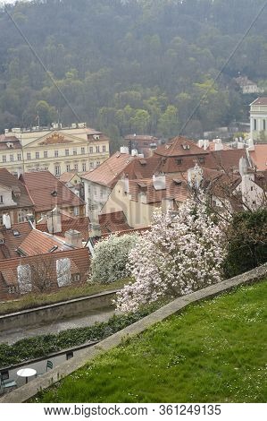 Prague, Czech Republic. March, 31, 2014. Prague Old Town View From Hradcany Hill To Mala Strana.