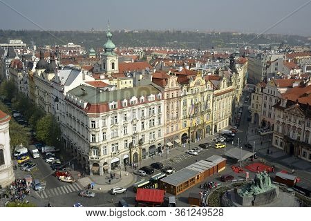 Prague, Czech Republic. April, 02, 2014. Old Town Prague City Center. View From Old Town Tower
