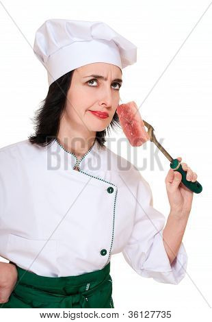 Chef naisen tuoksu tunkkainen lihan kimpale