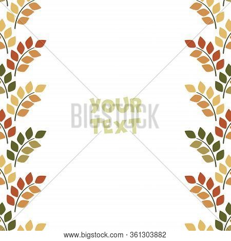Vector Foliate Borders; Frame With Foliate Twigs For Greeting Cards, Wedding Cards, Invitations, Pos