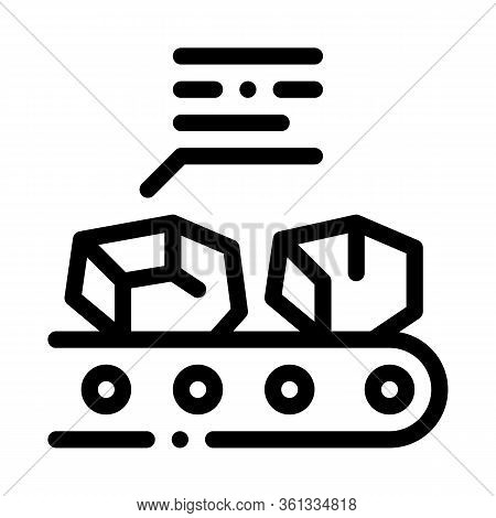 Coal In Stock Icon Vector. Coal In Stock Sign. Isolated Contour Symbol Illustration