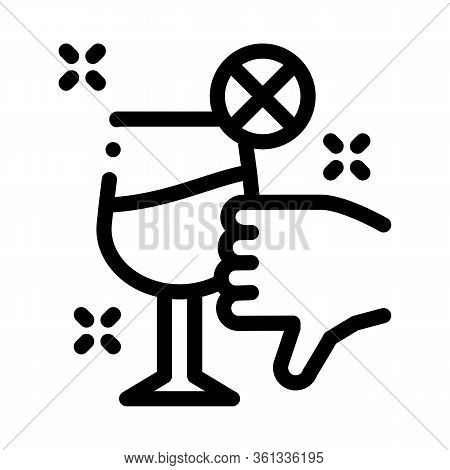 Disapproval Of Wine Icon Vector. Disapproval Of Wine Sign. Isolated Contour Symbol Illustration