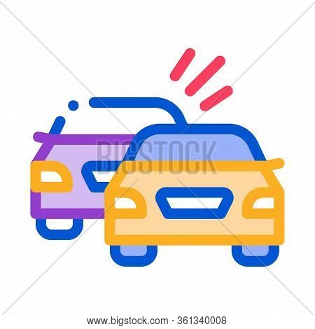 Overtaking Previous Car Icon Vector. Overtaking Previous Car Sign. Color Symbol Illustration