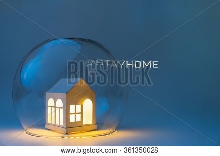 Conceptual Image Of Safety When Staying At Home During Corona Virus Covid-19 Quarantine Lockdown. To