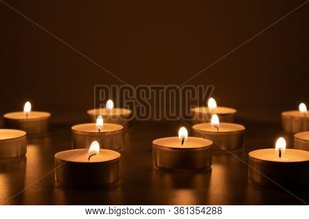 Candles Burning In The Darkness, Devotional And Religious Image