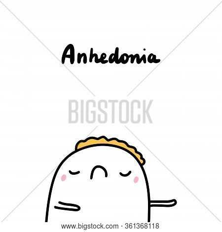 Anhedonia Symptom Of Schizophrenia Man Expressive In Cartoon Comic Style Hand Drawn