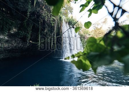 Duden Waterfalls Is A Famous Landmark Of Antalya, Turkey. Upper Duden Waterfalls Is Located In Duden