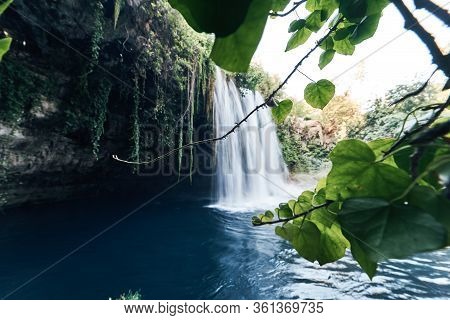 Duden Waterfalls Is A Famous Landmark Of Antalya, Turkey. Upper Duden Waterfalls Is Located In Duden