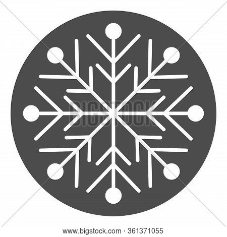 Snowflake Solid Icon. Ice Crystal Flake Of Snow Sixfold Symmetry Glyph Style Pictogram On White Back