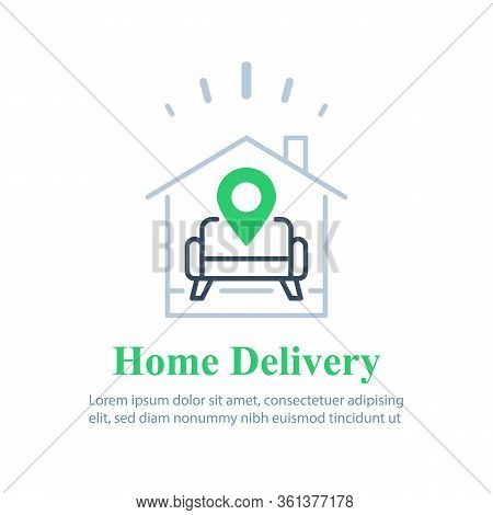 Home Delivery Services, Move House , Find Apartment To Rent, Rental Estate, Guesthouse Concept, Vect