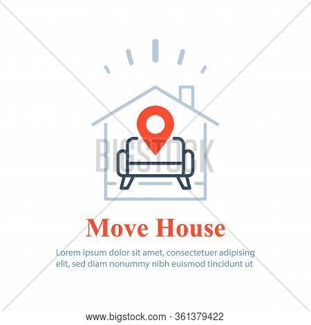Home Delivery Services, Move House , Find Apartment To Rent, Rental Estate, Guesthouse Concept, Vect