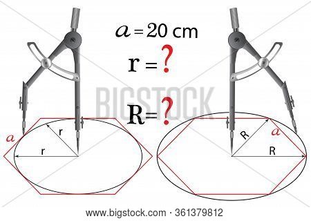 The Math Problem Where The Circle Is Inscribed In A Hexagon, The Hexagon Is Inscribed In A Circle, K