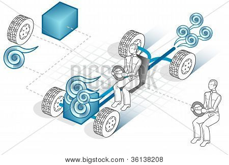 Izometrické auto motor