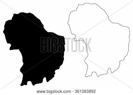 Dagana District (districts Of Bhutan, Kingdom Of Bhutan) Map Vector Illustration, Scribble Sketch Da
