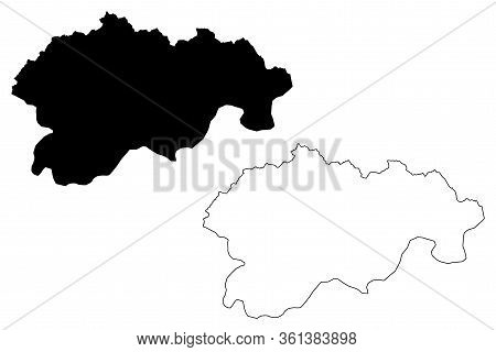 Gasa District (districts Of Bhutan, Kingdom Of Bhutan) Map Vector Illustration, Scribble Sketch Gasa