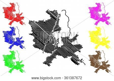 Szczecin City (republic Of Poland, West Pomeranian) Map Vector Illustration, Scribble Sketch City Of