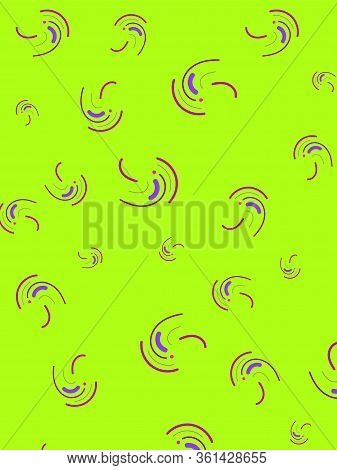 Abstract Lime Green Background With Decorative Turntables